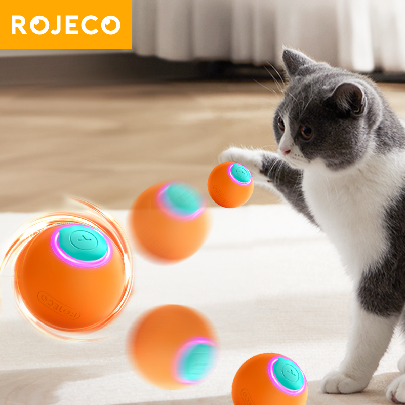 Automatic Moving Dog Ball - ROJECO ألعاب القطط الذكية التفاعلية القط