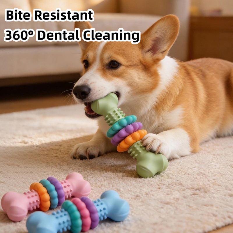 Teeth Cleaning Dog Chew Bone - لعبة مضغ للكلاب من مادة TPR