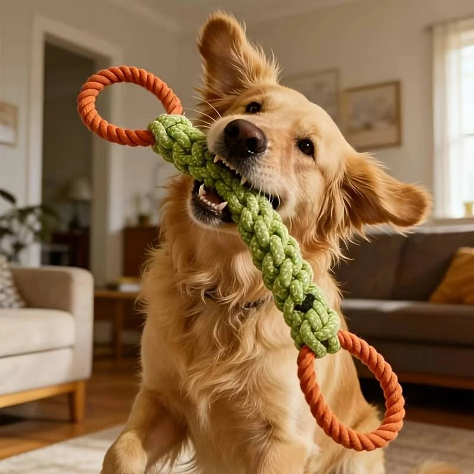 Indestructible Dog Chew Toy - لعبة حبل متينة للكلاب، لعبة حبل