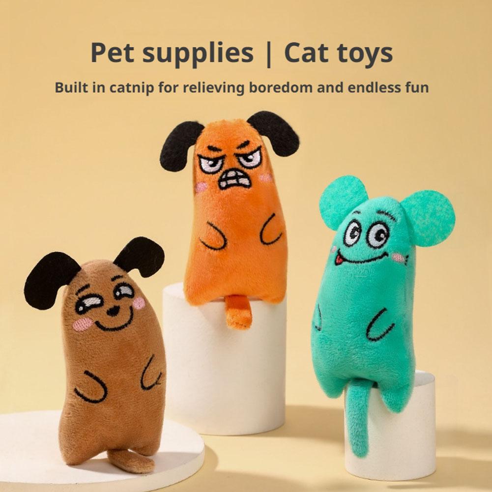Catnip Interactive Plush Mouse - الكرتون التعبير القط اللعب أفخم مستلزمات