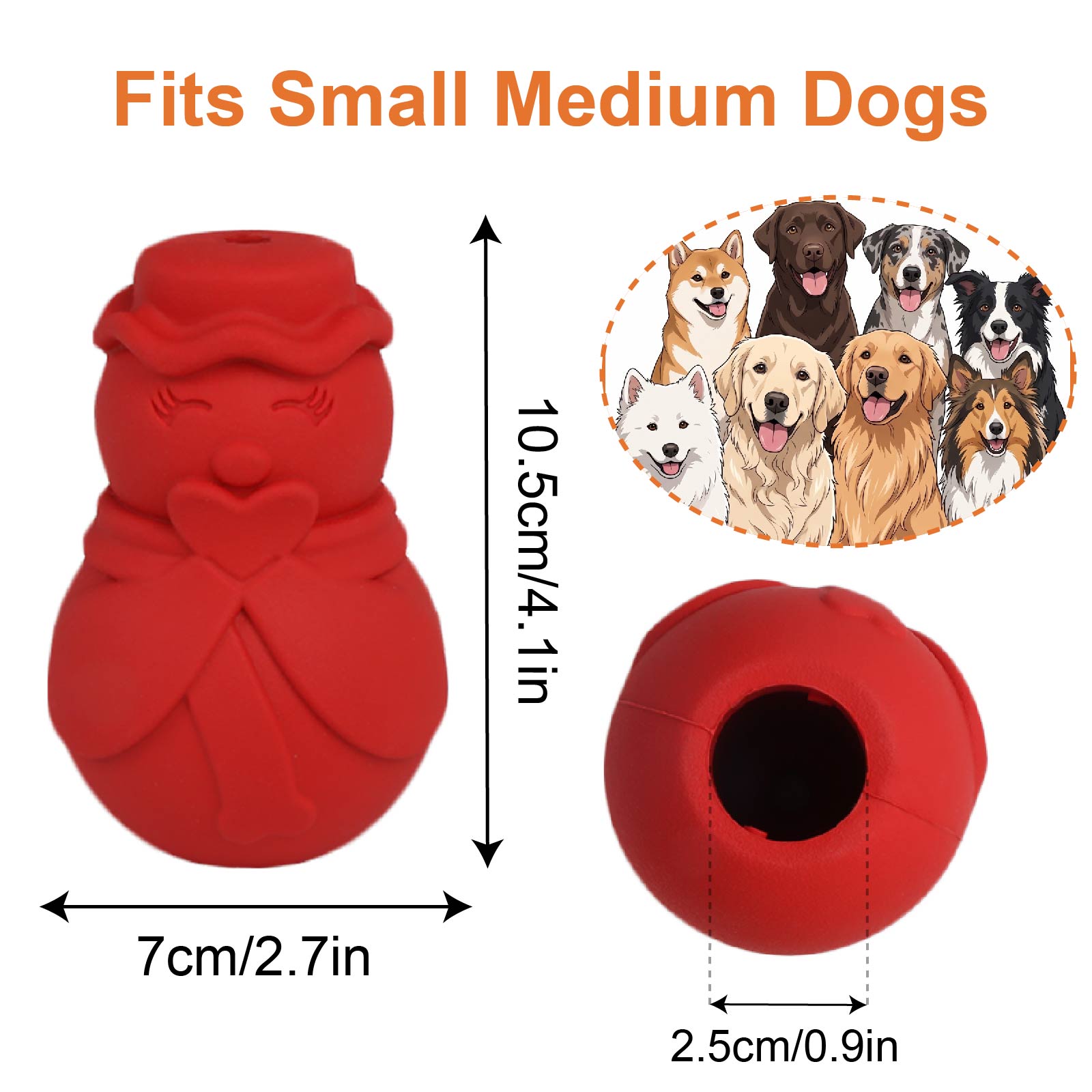 Rubber Treat Dispensing Dog Toy - لعبة ألغاز على شكل رجل الثلج