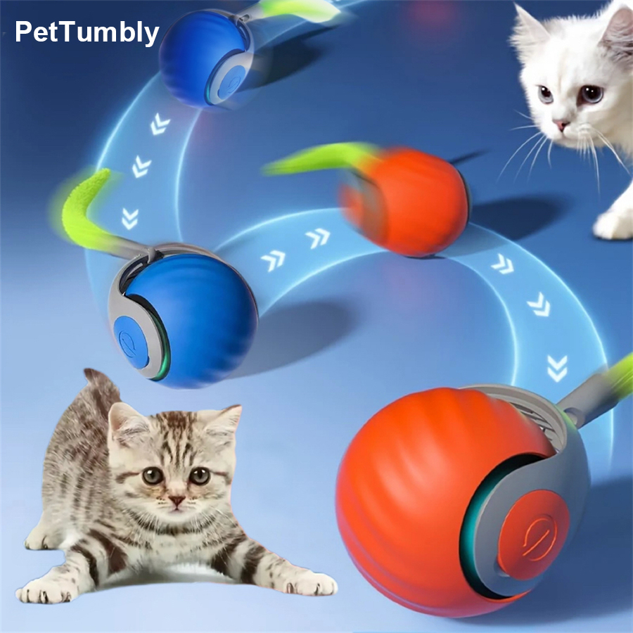 Automatic Moving Dog Ball - كرة لعبة تفاعلية للقطط تتحرك تلقائيًا،