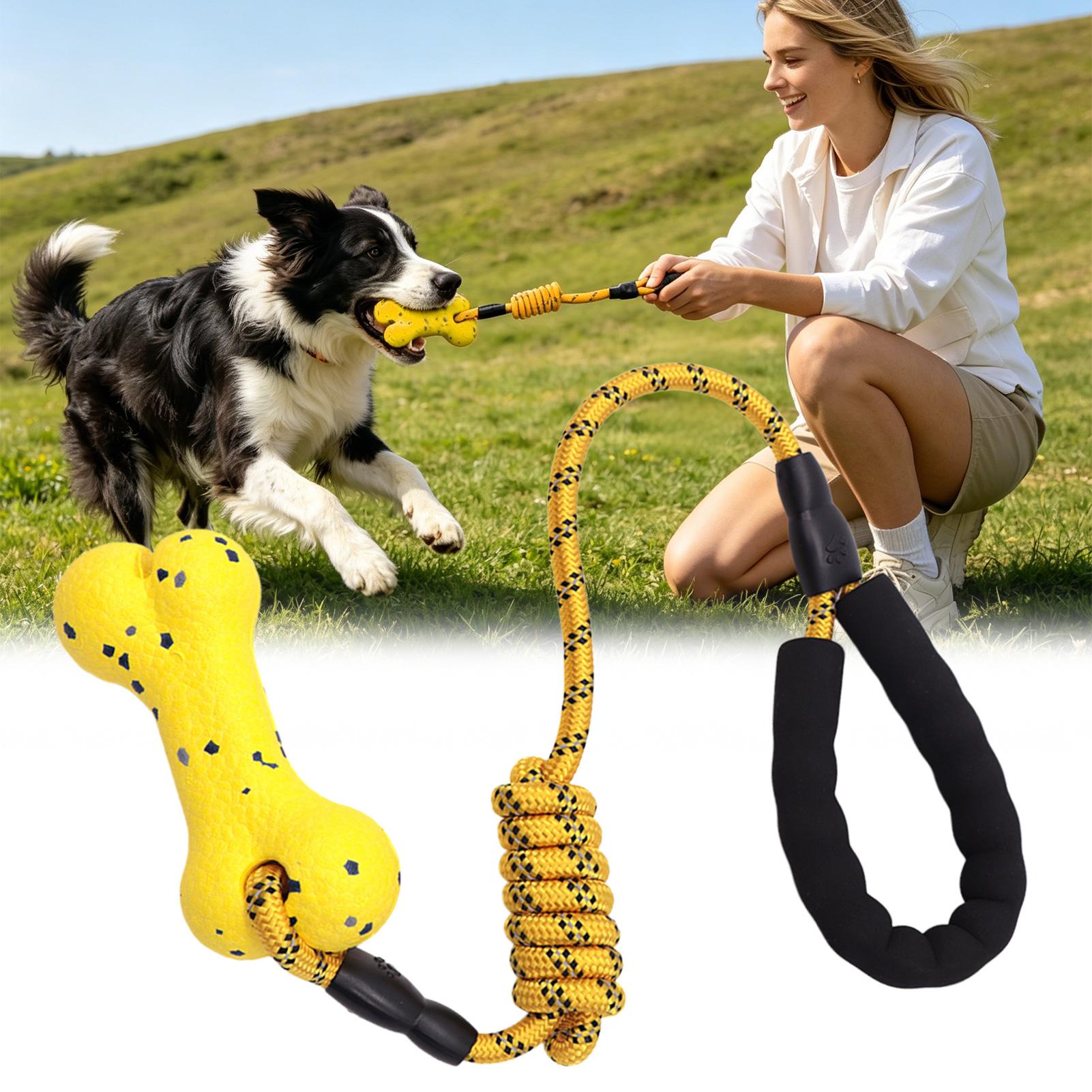 Dog Rope Toy Aggressive Chewers - لعبة سحب الحبل للكلاب، لعبة عظم