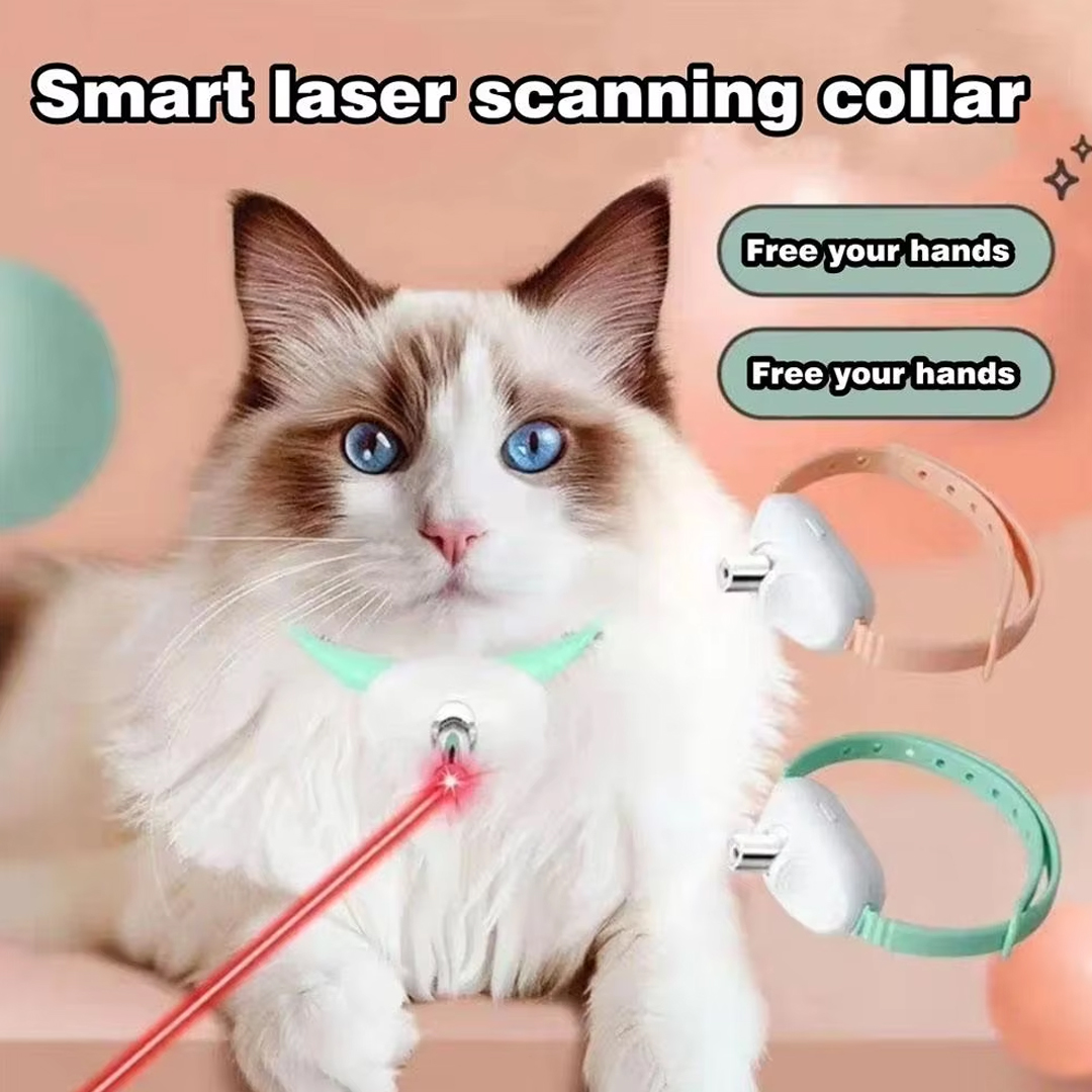 طوق ذكي للقطط مزود بمؤشر ليزر  - مراجعة Laser Pointer Cat Toy Automatic وسعره