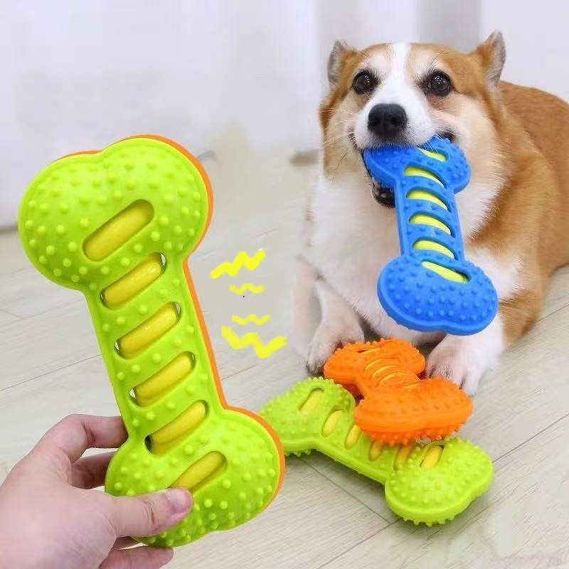 عصا مطاطية على شكل عظم للكلاب، - مراجعة Teeth Cleaning Dog Chew Bone وسعره